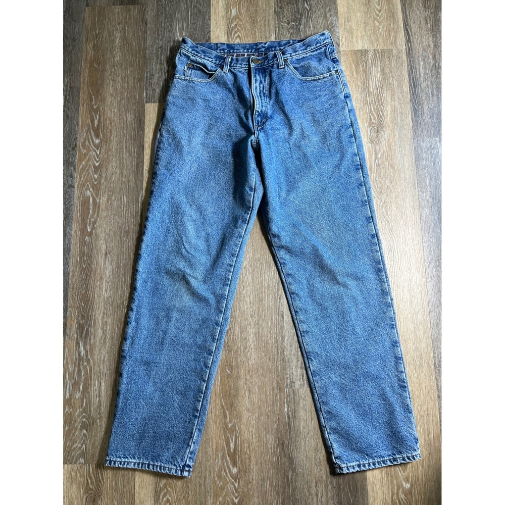 L.L. Bean Double L Natural Fit Jeans Mens 35x34 Blue Excellent Flannel Lined